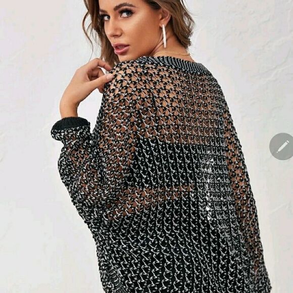 Open Knit Oversize Sweater - Picture 2 of 7